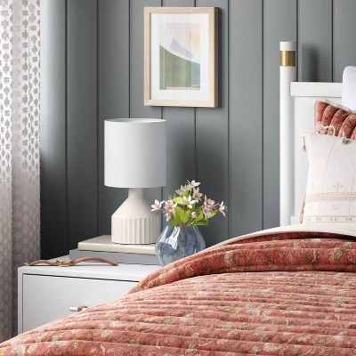 Ribbed Ceramic Mini Table Lamp White - Threshold™ 4 Ribbed Ceramic Mini Table Lamp White - Threshold™ - Image 2