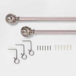 Ball Curtain Rod - Threshold Brushed Nickel