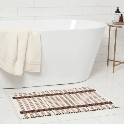 20"x32" Modern Reversible Colorblock Striped Bath Rug - Threshold™ 3 20"x32" Modern Reversible Colorblock Striped Bath Rug - Threshold™