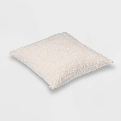 Woven Washed Windowpane Throw Pillow - Threshold™ Cream 4 Woven Washed Windowpane Throw Pillow - Threshold™ Cream - Image 2