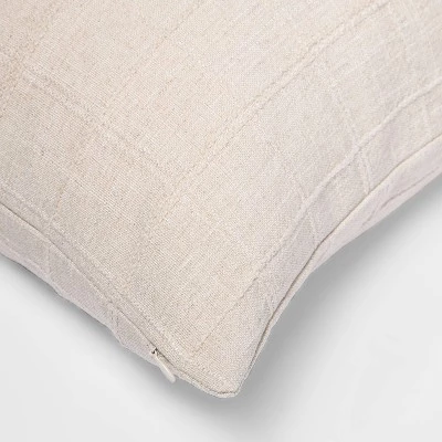 Woven Washed Windowpane Throw Pillow - Threshold™ Cream 5 Woven Washed Windowpane Throw Pillow - Threshold™ Cream - Image 3