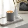 6oz Matte Textured Ceramic Wooden Wick Candle Gray / Lavender Eucalyptus - Threshold™ -Bürolampen Verkäufe GUEST 291741e3 7404 4276 86a2 2599feb18439