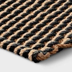1'6"x2'6" Rope Braided Basket Weave Doormat Black/Brown/Cream - Threshold™ -Bürolampen Verkäufe GUEST 2c1c0888 f103 4ac9 9204 1ebd398de602