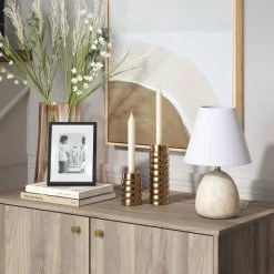 Bürolampen Verkäufe 36 Tall Ribbed Taper Holder Gold - Threshold™