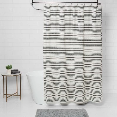 Striped Shower Curtain Black/White - Threshold™ 3 Striped Shower Curtain Black/White - Threshold™