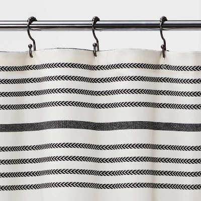 Striped Shower Curtain Black/White - Threshold™ 4 Striped Shower Curtain Black/White - Threshold™ - Image 2