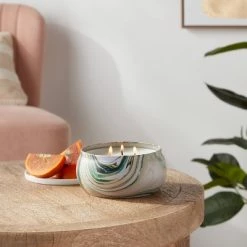 12oz Marble Tin Candle Cashmere Persimmon Green - Threshold™