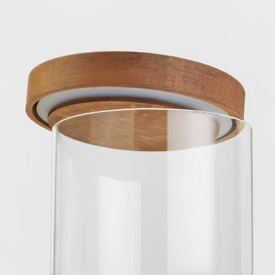 Medium Glass Storage Canister with Wood Lid - Threshold™ 4 Medium Glass Storage Canister with Wood Lid - Threshold™ - Image 2