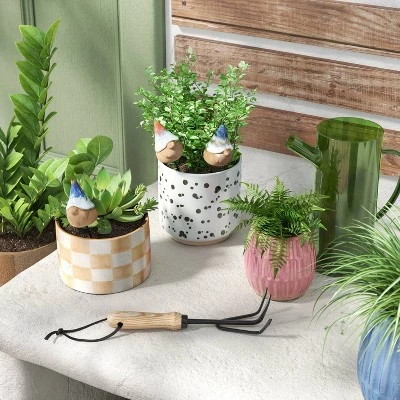 Traditional 3pk Ceramic Gnome Pot Stake - Threshold™ 3 Traditional 3pk Ceramic Gnome Pot Stake - Threshold™