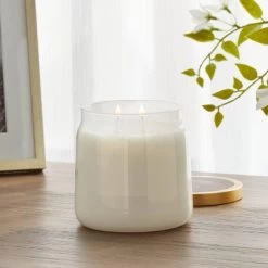 2-Wick 16oz Glass Jar Candle Saffron and Sandalwood - Threshold™