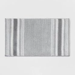 20"x34" Low Chenille Memory Foam Bath Rug - Threshold™ Aqua Stripe -Bürolampen Verkäufe GUEST 80def083 9647 4bbb afa2 5e8690eb543f