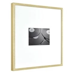 12.9" x 12.9" Matted to 4" x 6" Thin Metal Gallery Frame Brass - Threshold™