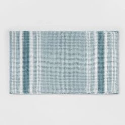 20"x34" Low Chenille Memory Foam Bath Rug - Threshold™ Aqua Stripe -Bürolampen Verkäufe GUEST 88e8ecd3 6825 4055 bdd3 bcf15cabeccc