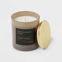 8oz Lidded Glass Jar Black Label Cedarwood Musk Candle - Threshold™ -Bürolampen Verkäufe GUEST 8e499cae 9dde 4f9f 8a7f e25380be83be