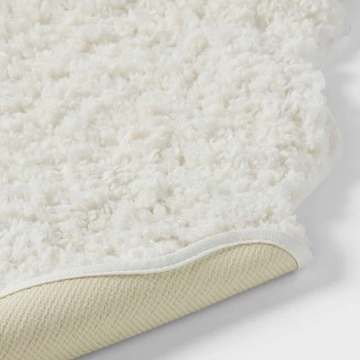Plush Shaped Bath Rug White - Threshold™ 5 Plush Shaped Bath Rug White - Threshold™ - Image 3