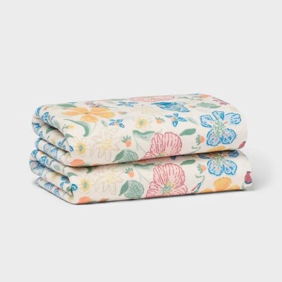 2pk Easter All Over Floral Printed Hand Towels White - Threshold™ 5 2pk Easter All Over Floral Printed Hand Towels White - Threshold™ - Image 3