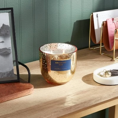 2-Wick 13oz Mercury Glass Candle Birchwood Tide Blue - Threshold™ 3 2-Wick 13oz Mercury Glass Candle Birchwood Tide Blue - Threshold™