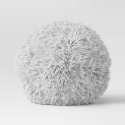 Long Faux Fur Round Throw Pillow - Threshold™ Gray -Bürolampen Verkäufe GUEST ab414e04 7622 4296 b4cc c7d55cccba27