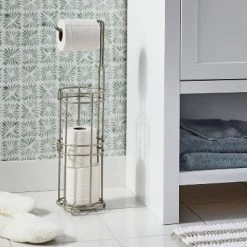 4 Roll Reserve Plus Freestanding Toilet Tissue Holder Silver - Threshold™