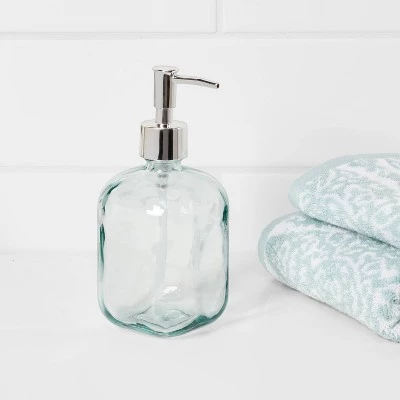 Recycled Glass Soap Dispenser Clear - Threshold™ 3 Recycled Glass Soap Dispenser Clear - Threshold™