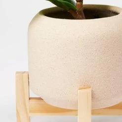 11.5" Faux Fiddle Leaf Plant with Stone Pot and Wooden Stand - Threshold™ -Bürolampen Verkäufe GUEST b1304dd9 0abf 4ce2 aaac 3be9c9cc5401