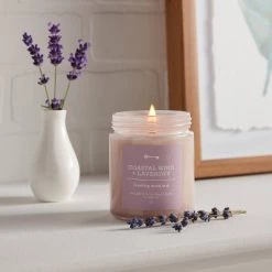 Bürolampen Verkäufe 26 Tinted Glass Coastal Wind and Lavender Lidded Jar Candle Purple 8oz - Threshold™