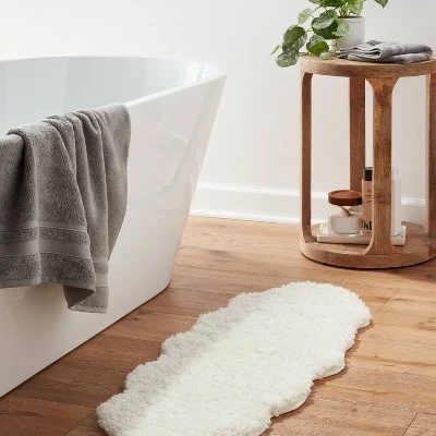 Plush Shaped Bath Rug White - Threshold™ 3 Plush Shaped Bath Rug White - Threshold™