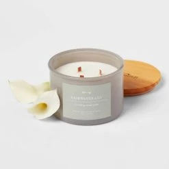 14oz Lidded Gray Glass Jar Crackling Wooden 3-Wick Candle with Paper Label Rainwater Lily - Threshold™ 5 14oz Lidded Gray Glass Jar Crackling Wooden 3-Wick Candle with Paper Label Rainwater Lily - Threshold™ -Bürolampen Verkäufe GUEST bb06931c f674 4b75 8c1c 19ef5ab949c5