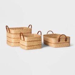Braided Water Hyacinth Folio Basket with Faux Leather Handles - Threshold™ -Bürolampen Verkäufe GUEST d2a7e94d 2b53 4d00 8032 bef5d1cb57a0