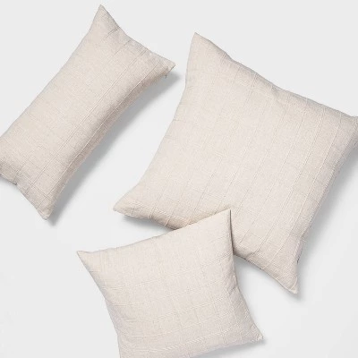 Woven Washed Windowpane Throw Pillow - Threshold™ Cream 6 Woven Washed Windowpane Throw Pillow - Threshold™ Cream - Image 4