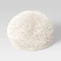 Long Faux Fur Round Throw Pillow - Threshold™ Gray -Bürolampen Verkäufe GUEST d82dbe35 b8b9 4390 b987 ed4324df2419
