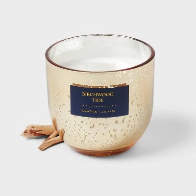 2-Wick 13oz Mercury Glass Candle Birchwood Tide Blue - Threshold™ 4 2-Wick 13oz Mercury Glass Candle Birchwood Tide Blue - Threshold™ - Image 2