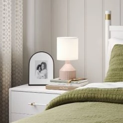 Ribbed Ceramic Mini Table Lamp Pink - Threshold™ -Bürolampen Verkäufe GUEST ff3a4683 cfae 425e 966d 89000a2183e1